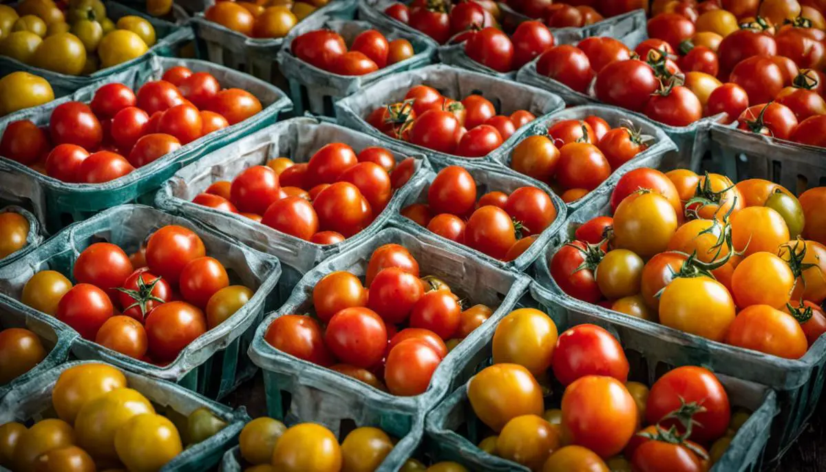 Image of a variety of fresh tomatoes ready for canning