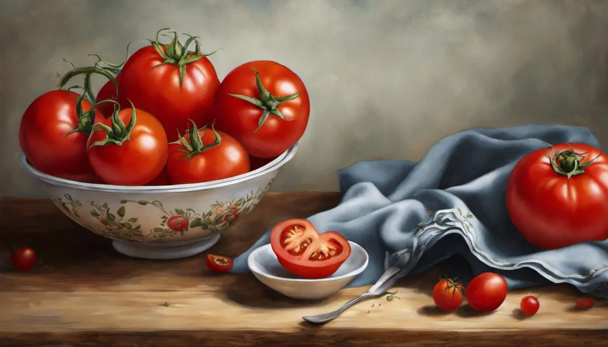 A bowl of ripe tomatoes